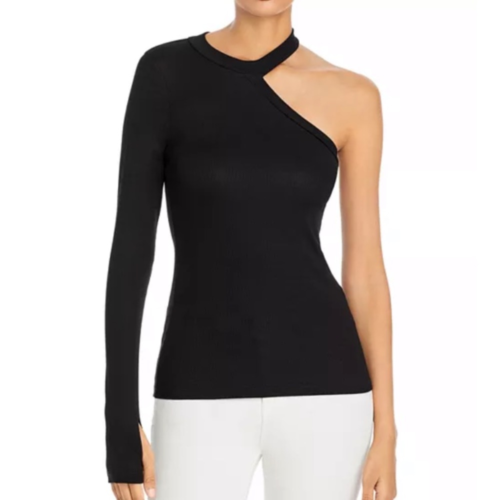New LNA cutout shoulder ribbed top size medium